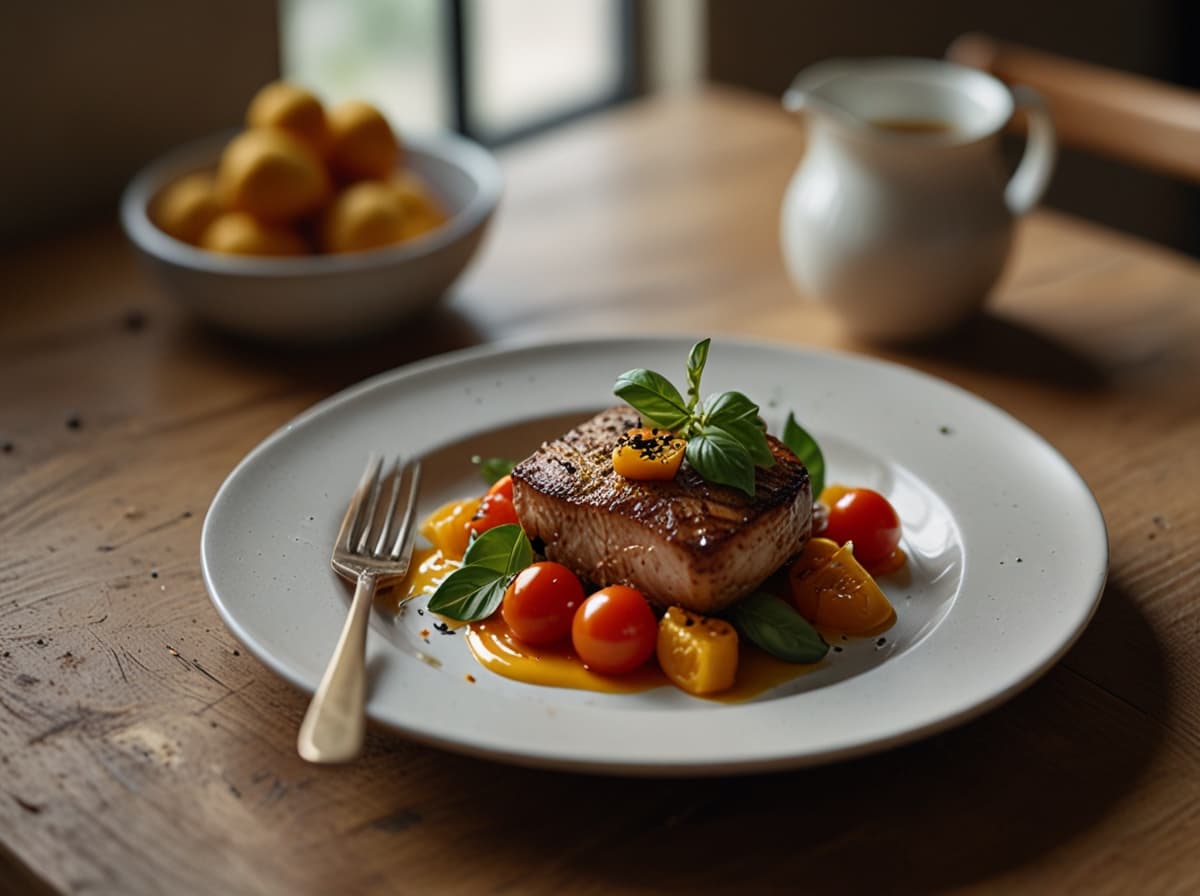 Temporary homepage photo showing a tuna dish